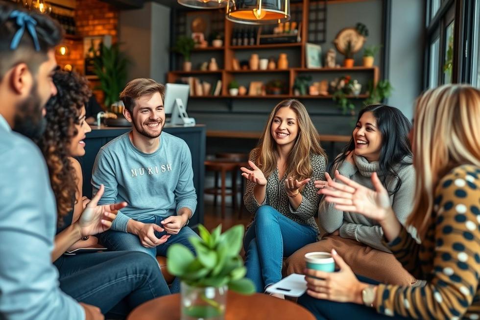 Encontre parceiros e grupos para praticar conversação e ganhar confiança